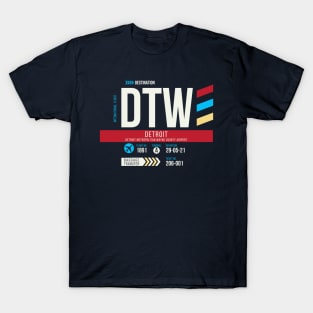 Detroit (DTW) Airport Code Baggage Tag T-Shirt